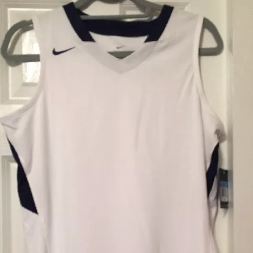 Nike DRI FIT White Womens Athletic Jersey Sz M NWT